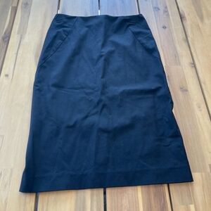 Theory Womens Black Midi Pencil Skirt Size 0